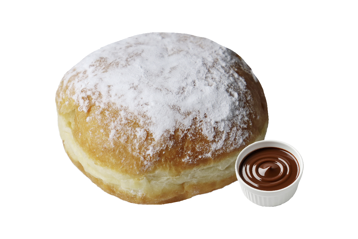 Берлинер шоколадный с пудрой